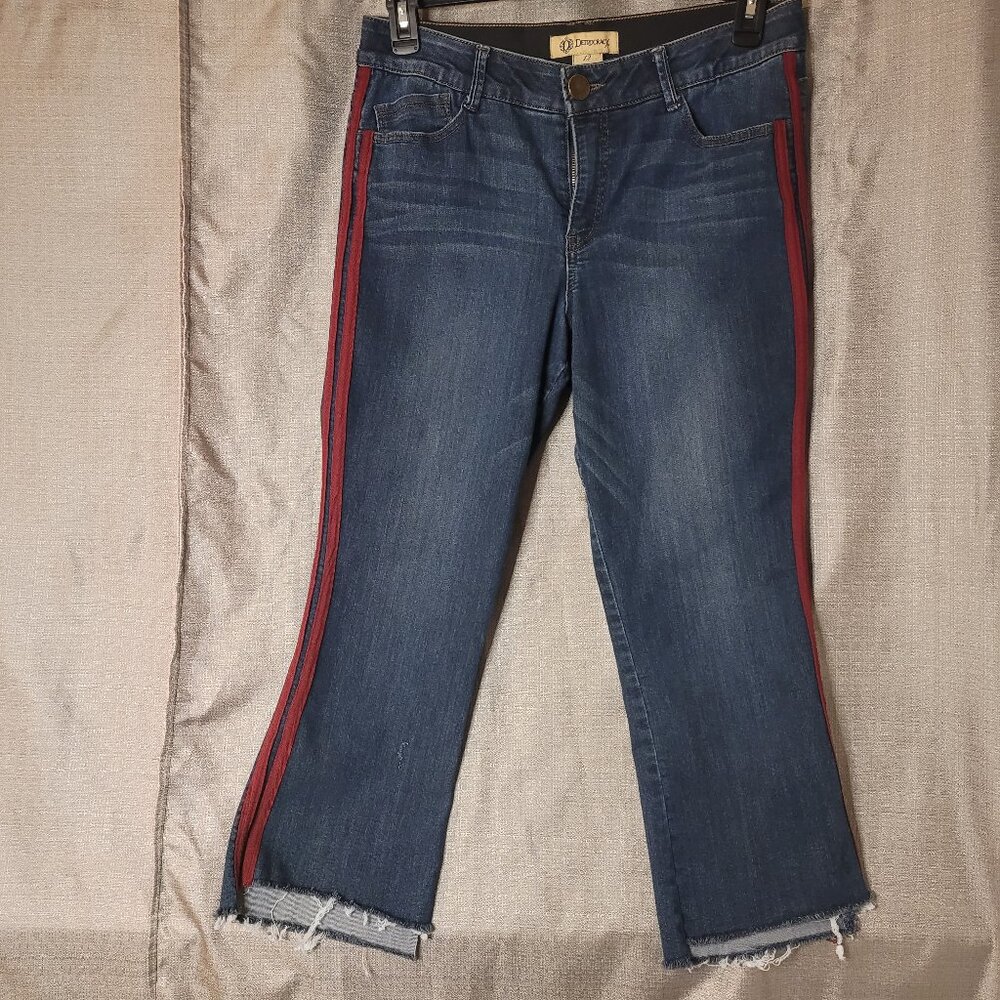 Democracy Brand Blue Denim Jeans with Red Side Stripe